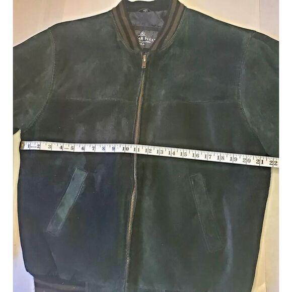 Vntg Jacket Men's Oscar Piel Perfect Leather Suede Jacket Small Black Zip Lined - Picture 8 of 8